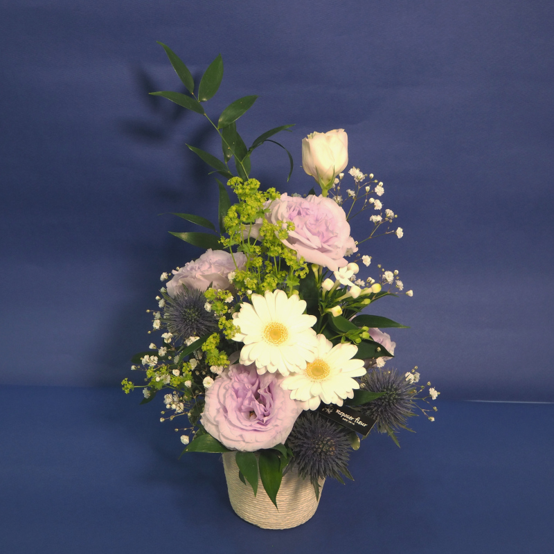 No1123 セレナイト オレンジカルサイト フラワー お花 オブジェ No1062